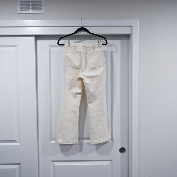 FRAME Denim Cropped Flare Pants in Off White Size 25 - Picture 6 of 9